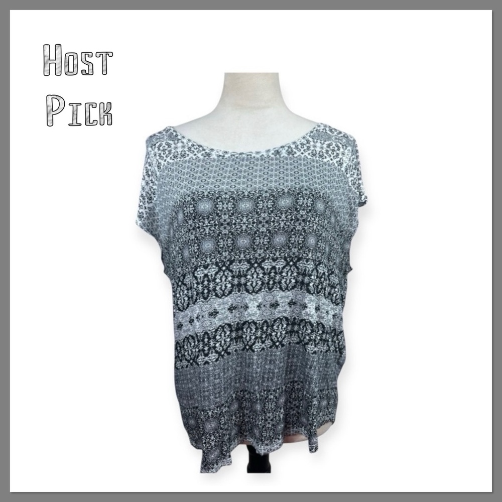 ⭐️Host Pick ⭐️Lucky Brand black and white boho print size large